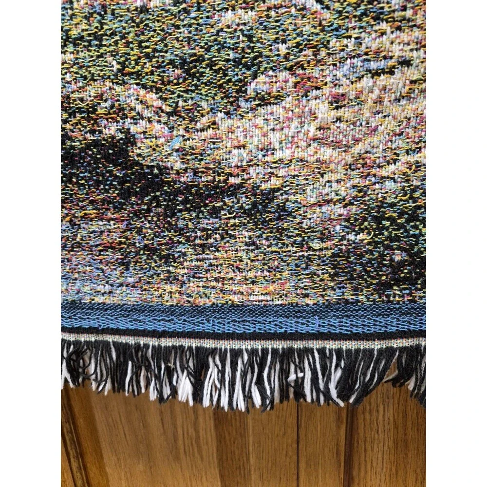 Vintage THOMAS KINKADE PAINTER OF LIGHT AFGHAN TAPESTRY THROW 66